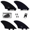 Surfboard Twin Fins (2 Fins) - Keel Fins for Fish Surf Boards [Twin Tab or Single Tab Sizes] (Black, Single Tab) view 1