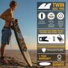 Surfboard Twin Fins (2 Fins) - Keel Fins for Fish Surf Boards [Twin Tab or Single Tab Sizes] (Black, Single Tab) view 2