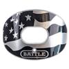 Battle Sports American Flag 2.0 Chrome Oxygen Football Mouthguard - with a Convertible Strap, Superior Airflow & Better Performance, Maximum Protection & Breathability, Works with Braces - Silver view 1