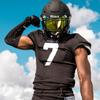Battle Sports American Flag 2.0 Chrome Oxygen Football Mouthguard - Convertible Strap, Superior Airflow & Better Performance, Maximum Protection & Breathability Mouthpiece, Works with Braces - Gold view 4