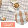 ESLA Cute Gingham Picnic Blanket, Waterproof Foldable, in Large 80x60in and Extra Large 80x80in, Portable Compact Beach Blanket, Oversized XL Outdoor Mat, Tan Gingham view 2