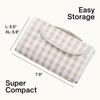 ESLA Cute Gingham Picnic Blanket, Waterproof Foldable, in Large 80x60in and Extra Large 80x80in, Portable Compact Beach Blanket, Oversized XL Outdoor Mat, Tan Gingham view 3