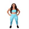 Shape Cake - High Waist Bra Top Pants with Mesh Tummy Control  Scrunch Bum Leggings for Women's Workout, Running and Sports - Leopard Active Wear Non-See Athletic Leggings Blue view 1