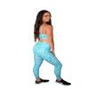 Shape Cake - High Waist Bra Top Pants with Mesh Tummy Control  Scrunch Bum Leggings for Women's Workout, Running and Sports - Leopard Active Wear Non-See Athletic Leggings Blue view 3