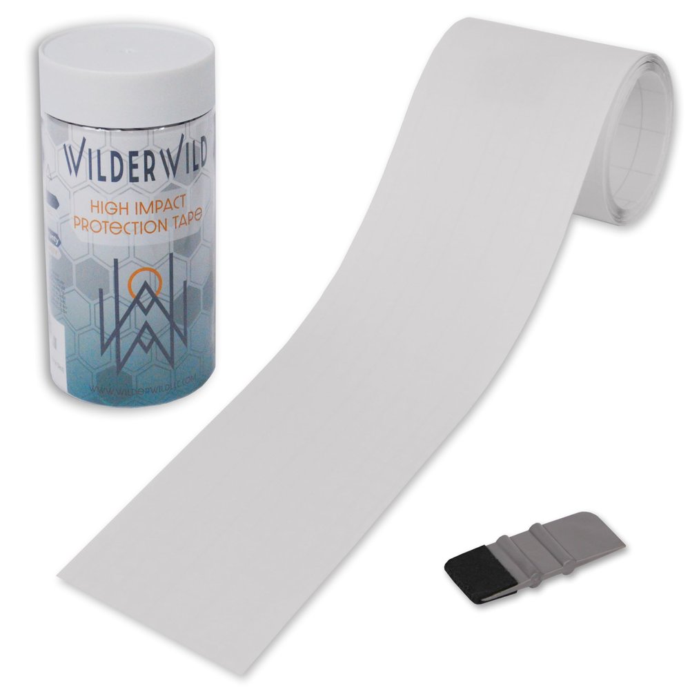 WilderWild Bike Frame Protection Tape- High Impact Clear Vinyl Wrap Includes Tool (4x72) Bicycle Frame Protector, Mountain Bike Frame Guard Chainstay Protector (Clear)