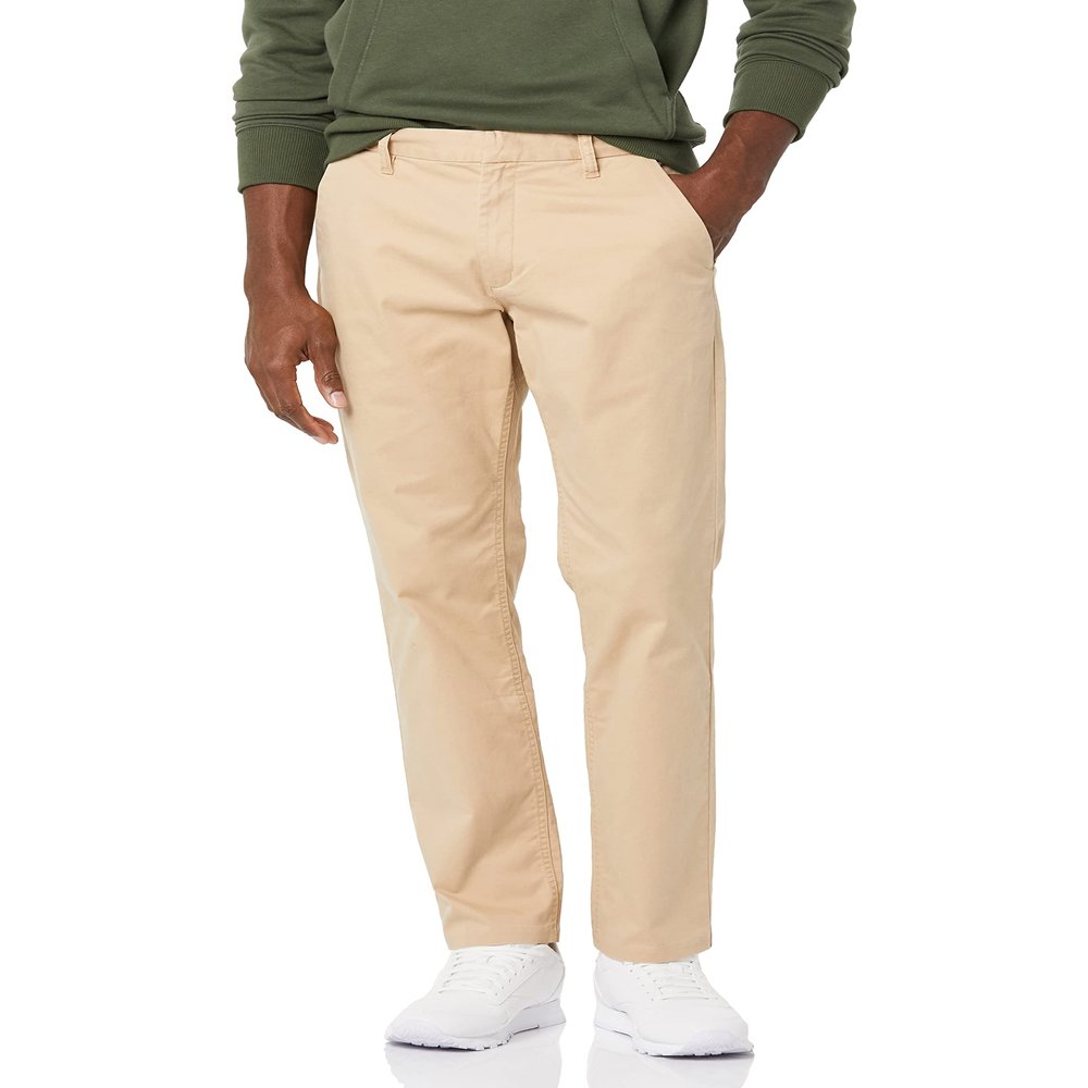 Amazon Aware Men's Cotton Straight Leg Chino Pant, Tan, 36W x 30L