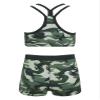 Freebily Kids Girls Camouflage Two Pieces Swimsuit Racer Back Boyshorts Dance Outfits Camouflage Green 6 view 1
