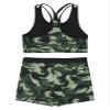 Freebily Kids Girls Camouflage Two Pieces Swimsuit Racer Back Boyshorts Dance Outfits Camouflage Green 6 view 3