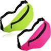 Aliceset 80s Neon Fanny Pack 2 Pcs 80s 90s Fanny Pack for Women Waist Lightweight Belt Bags Waterproof Traveling Running Bags Halloween Costume with Adjustable Strap(Fluorescent Green, Rose Red) view 1