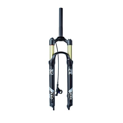 Jejy Front Forks MTB Bicycle 26/27.5/29 Tire, Straight Tube/Tapered Tube 1-1/8" Pneumatic Shock Absorber Mountain Bike Air Fork (Color : Straight Remote Lockout, Size : 27.5)