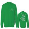0153. Good Vibe Society Bones Hand Shaka Cool Vintage Graphic Men's Crewneck Sweatshirt (Irish Green X-Large) view 1