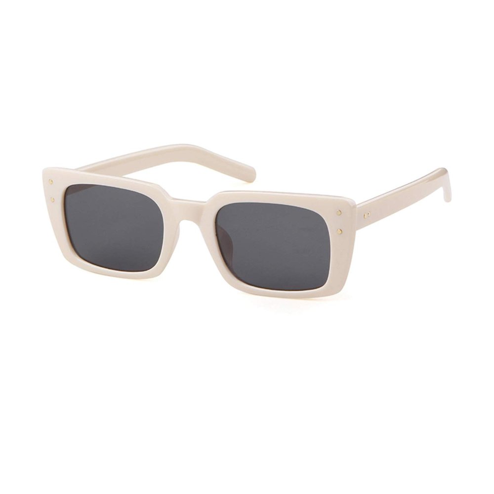 GIFIORE Retro Square Sunglasses Women 90s Vintage Small Plastic Tortoise Shell Frame Glasses with Rivet (Beige)