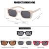 GIFIORE Retro Square Sunglasses Women 90s Vintage Small Plastic Tortoise Shell Frame Glasses with Rivet (Beige) view 4