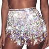 EARENT Silver Fringe Skirt Sequin Tassel Skirts New Year Eve Celebration Outfit Christmas Costume for Women view 1
