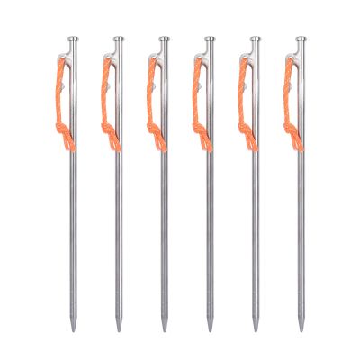 Boundless Voyage 6pcs/lot Titanium Alloy Tent Pegs Outdoor Camping Awning Tent Stakes Lightweight Hiking Climbing Tent Nail (30cm-Ti4015P)