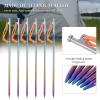 Boundless Voyage 6pcs/lot Titanium Alloy Color Tent Pegs Outdoor Camping Awning Tent Stakes Lightweight Hiking Climbing Tent Nail (35cm-Ti4016P) view 2