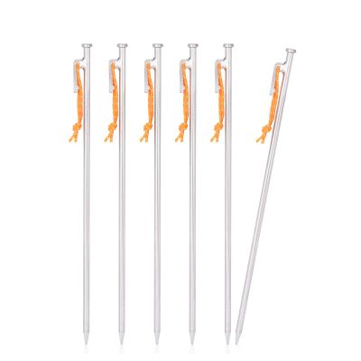 Boundless Voyage 6pcs/lot Titanium Alloy Tent Pegs 35cm Outdoor Camping Awning Tent Stakes Lightweight Hiking Climbing Tent Nails Ti4015P