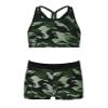 winying Kids Girls Printed Rash Guard Tankini Sport Crop Top + Swim Shorts Swimsuit Beach Summer Swimwear Camouflage Green 6 Years view 1