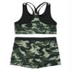 winying Kids Girls Printed Rash Guard Tankini Sport Crop Top + Swim Shorts Swimsuit Beach Summer Swimwear Camouflage Green 6 Years view 4