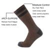 Cerebro Merino Wool Socks for Men, Cushioned Mid-calf Socks Moisture Wicking Men's Hiking Socks for Home, Trekking, Outdoors (4Pairs Brown+Grey+Grey+Red6) view 2