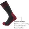 Cerebro Merino Wool Socks for Men, Cushioned Mid-calf Socks Moisture Wicking Men's Hiking Socks for Home, Trekking, Outdoors (4Pairs Brown+Grey+Grey+Red6) view 3