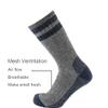 Cerebro Merino Wool Socks for Men, Cushioned Mid-calf Socks Moisture Wicking Men's Hiking Socks for Home, Trekking, Outdoors (4Pairs Brown+Grey+Grey+Red6) view 4