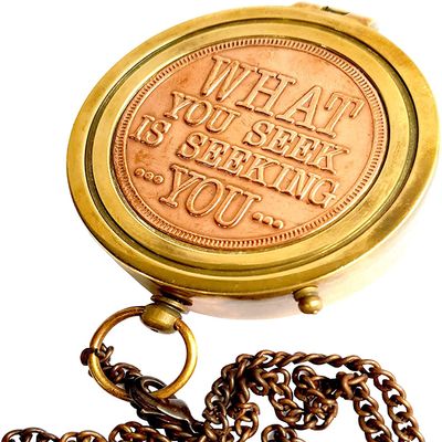 Engravable Compass, Pocket Compass, Brass Compass with Leather Carry Case,Gift Compass