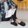KuaiLu Mens Slippers with Orthopedic Arch Support Suede Faux Fur Fluff Plush Wool-like Warm House Shoes Comfortable Slip-on Bedroom Indoor Outdoor Clogs Slippers for Man, Size Black 8.5 view 2