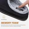KuaiLu Mens Slippers with Orthopedic Arch Support Suede Faux Fur Fluff Plush Wool-like Warm House Shoes Comfortable Slip-on Bedroom Indoor Outdoor Clogs Slippers for Man, Size Black 8.5 view 3
