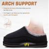 KuaiLu Mens Slippers with Orthopedic Arch Support Suede Faux Fur Fluff Plush Wool-like Warm House Shoes Comfortable Slip-on Bedroom Indoor Outdoor Clogs Slippers for Man, Size Black 8.5 view 4