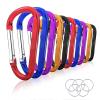 10 Pack 3'' Aluminum Spring Snap Hook Carabiner D Ring Carabiner Clip Camping Accessories Fishing Hiking Traveling and Keychain Craebuer view 1