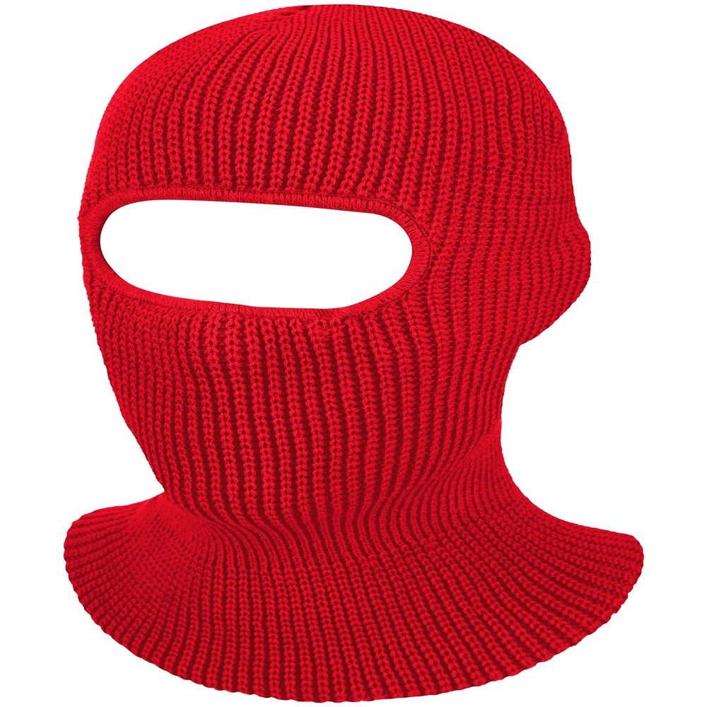 SATINIOR 1-Hole Knitted Full Face Cover Adult Winter Ski Balaclava for Outdoors (Red), Medium