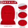 SATINIOR 1-Hole Knitted Full Face Cover Adult Winter Ski Balaclava for Outdoors (Red), Medium view 3