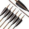 30 inch Carbon Arrows 500 Spine Hunting Arrows for Archery Practice with 4 inch Natural Feather Fletching Removable Points Tips Targeting Arrow for Compound Bow Recurve Bow Long Bow (Pack of 6) view 2