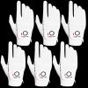 FINGER TEN Golf Gloves Men Right Left Handed Golfer Mens Glove RainGrip Hot Wet Weather Value 6 Pack, All Weather in White Large (White, Large, Right) view 1