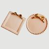 Gisela Adorable Bow-knot Trinket Dish Resin Jewelry Tray Perfect for Holding Small Jewelries, Necklaces, Earrings, Bracelets Decorative Plate (Pink Round) view 1