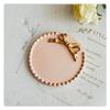 Gisela Adorable Bow-knot Trinket Dish Resin Jewelry Tray Perfect for Holding Small Jewelries, Necklaces, Earrings, Bracelets Decorative Plate (Pink Round) view 2