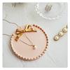 Gisela Adorable Bow-knot Trinket Dish Resin Jewelry Tray Perfect for Holding Small Jewelries, Necklaces, Earrings, Bracelets Decorative Plate (Pink Round) view 3