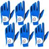 FINGER TEN Golf Gloves Men Right Left Handed Golfer Mens Glove RainGrip Hot Wet Weather Value 6 Pack, All Weather in Blue Small (Blue, Small, Left) view 1
