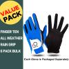 FINGER TEN Golf Gloves Men Right Left Handed Golfer Mens Glove RainGrip Hot Wet Weather Value 6 Pack, All Weather in Blue Small (Blue, Small, Left) view 2