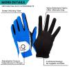 FINGER TEN Golf Gloves Men Right Left Handed Golfer Mens Glove RainGrip Hot Wet Weather Value 6 Pack, All Weather in Blue Small (Blue, Small, Left) view 3