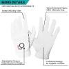 FINGER TEN Golf Gloves Men Right Left Handed Golfer Mens Glove RainGrip Hot Wet Weather Value 6 Pack, All Weather in White Small (White, Small, Left) view 3