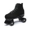 Black Roller Skates Outdoor Suede Quad Skates Footwear for Women and Men Size 42 view 4
