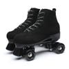 Black Roller Skates Outdoor Suede Quad Skates Footwear for Women and Men Size 39 view 1