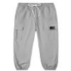 Girl Pants, Multi Pockets Elastic Waist Pull On Cargo Jogger with Drawstring, Grey, 7-8 Years = Tag 140 view 3