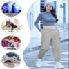 Girl Pants, Multi Pockets Elastic Waist Pull On Cargo Jogger with Drawstring, Grey, 7-8 Years = Tag 140 view 4