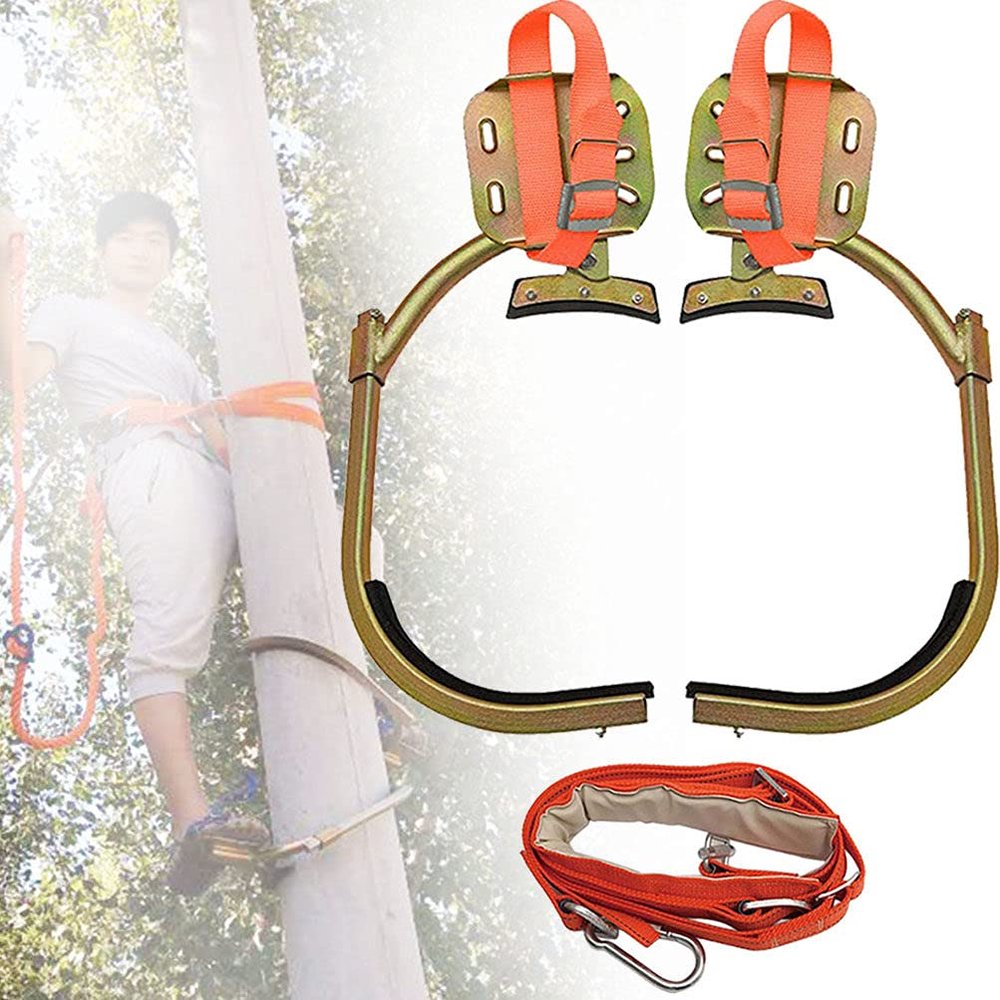 ZWJABYY Tree Climbing Spikes for Tree Work Kit,Pole Climbing Spikes,Tree/Pole Climbing Spike Set Safety Belt Adjustable Stainless Steel Working at Heights,model250