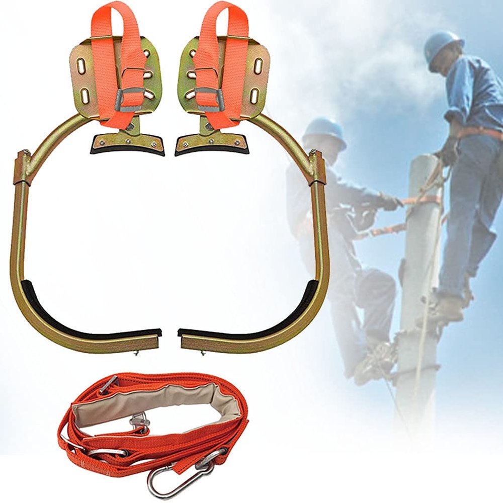 ZWJABYY Climbing Gear,Pole Climbing Gear,Simple to Use Climbing Tool with Seat Belt,Stainless Steel Pole Climbing Spikes,Outdoor Sports Supplies,Working at Heights,model600