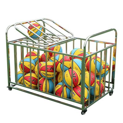 Bsetain Ball Storage Display Holder, Large Rolling Sports Ball Storage Cart with Wheels & Handle, Basketball Storage Cage for Football/Volleyball, School Ball Organizer (Color : with Cover)