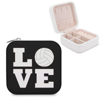 FunnyStar Love Volleyball Women's Travel Jewelry Box Organizer PU Leather Display Jewelry Holder Storage Case